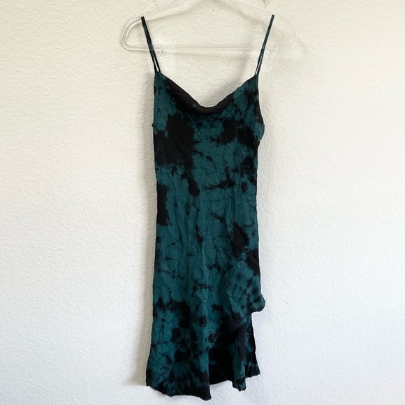 Amanda Uprichard Tie Dye Ansonia Slip Dress Black Size Medium - Picture 2 of 6